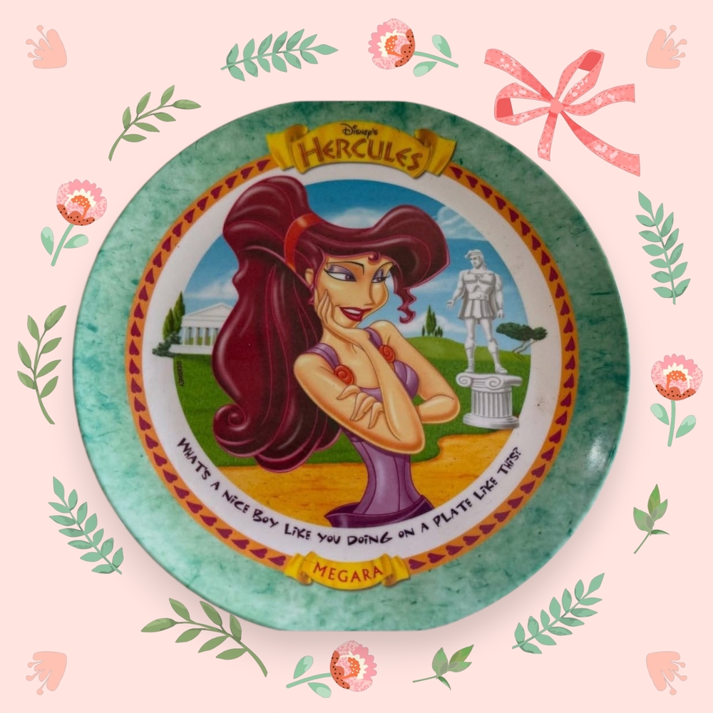 Disney Hercules Megara Green and Purple Plate